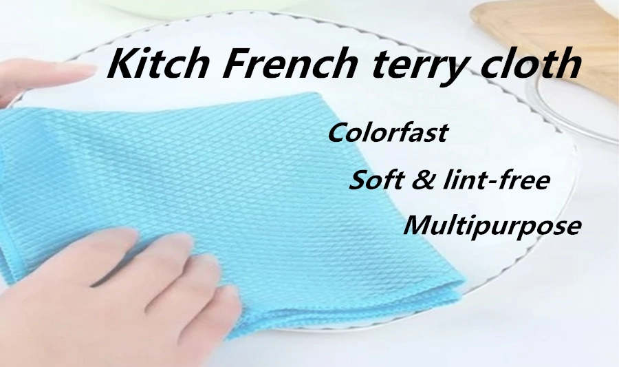 Lint Free The Square Shape Kitchen Cleaning Fish Scale Rags Microfiber Towel