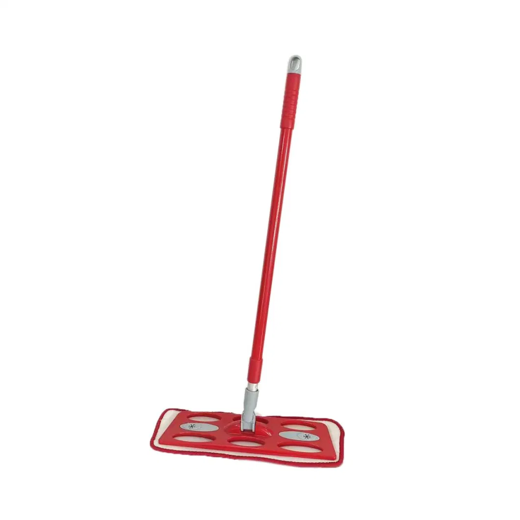 Microfiber Mop Flat Mop Telescopic Steel Handle Mop PP Mop Head Microfiber Pad Replacement Velcro