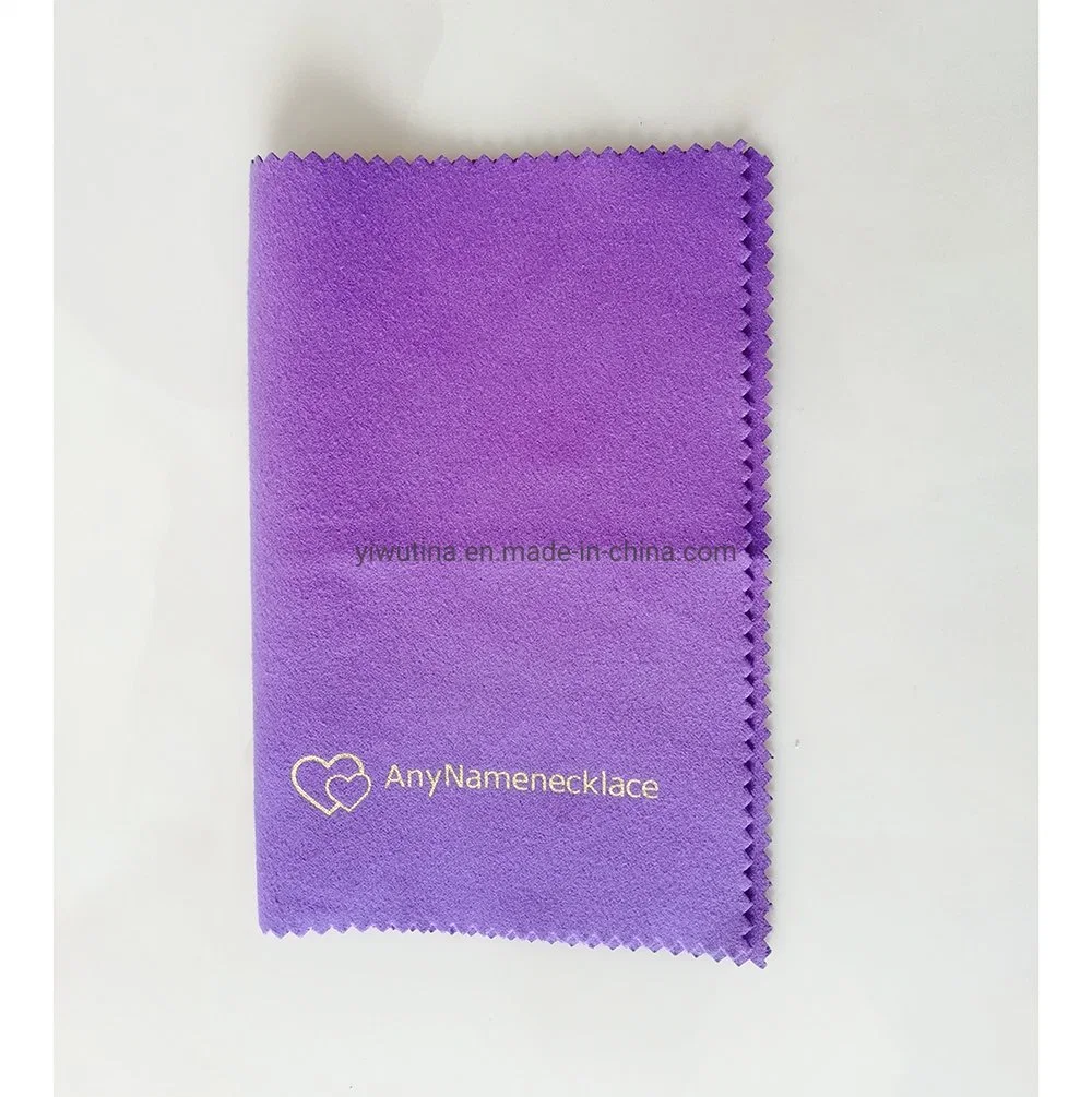 Hot Stamping Purple Microfiber Glass Cloths and Watch Cleaning Cloth