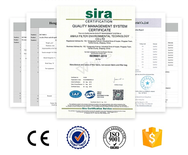 Polyester 0.5 Micron Filter Cloth with PTFE Membrane for Industrial Dust Removal