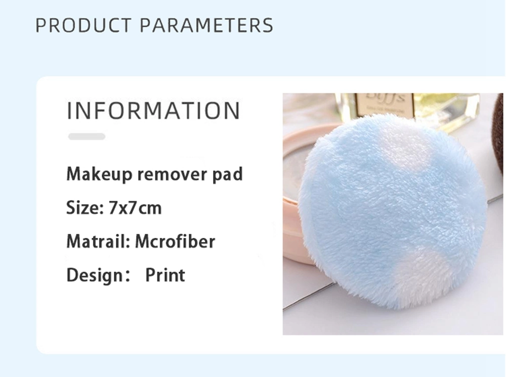 Hot Sale 7X7cm Washable Face Cleaning Pad Microfiber Reusable Makeup Remover Pads