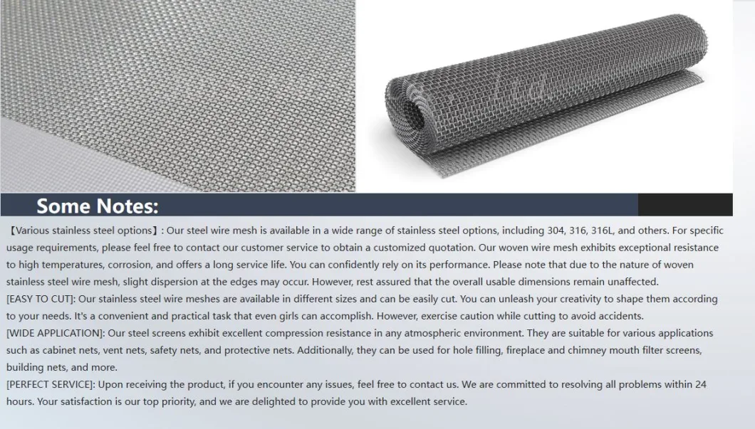 304/316 Ss Steel Wire Meshes Filter Screen 20/40/60 80/100/150/200/300/400 Micron Filter Cloth