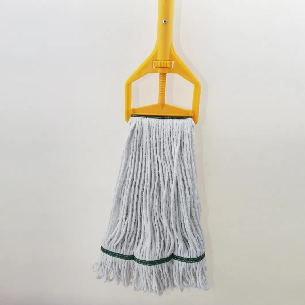 Looped End String Wet Mop Heavy Duty Cotton Mop Commercial Industrial Grade Jaw Clamp Floor Cleaning