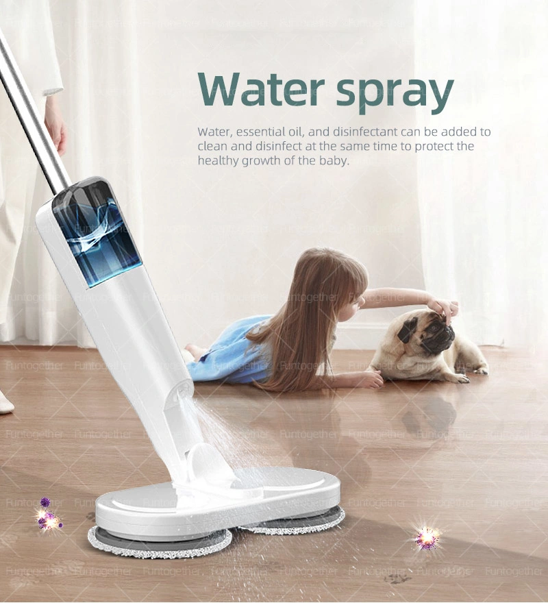 Household Rechargeable Cordless 360 Spin Rotate Mopping Cleaner Machine Water Tank Steam Spray Electric Mop