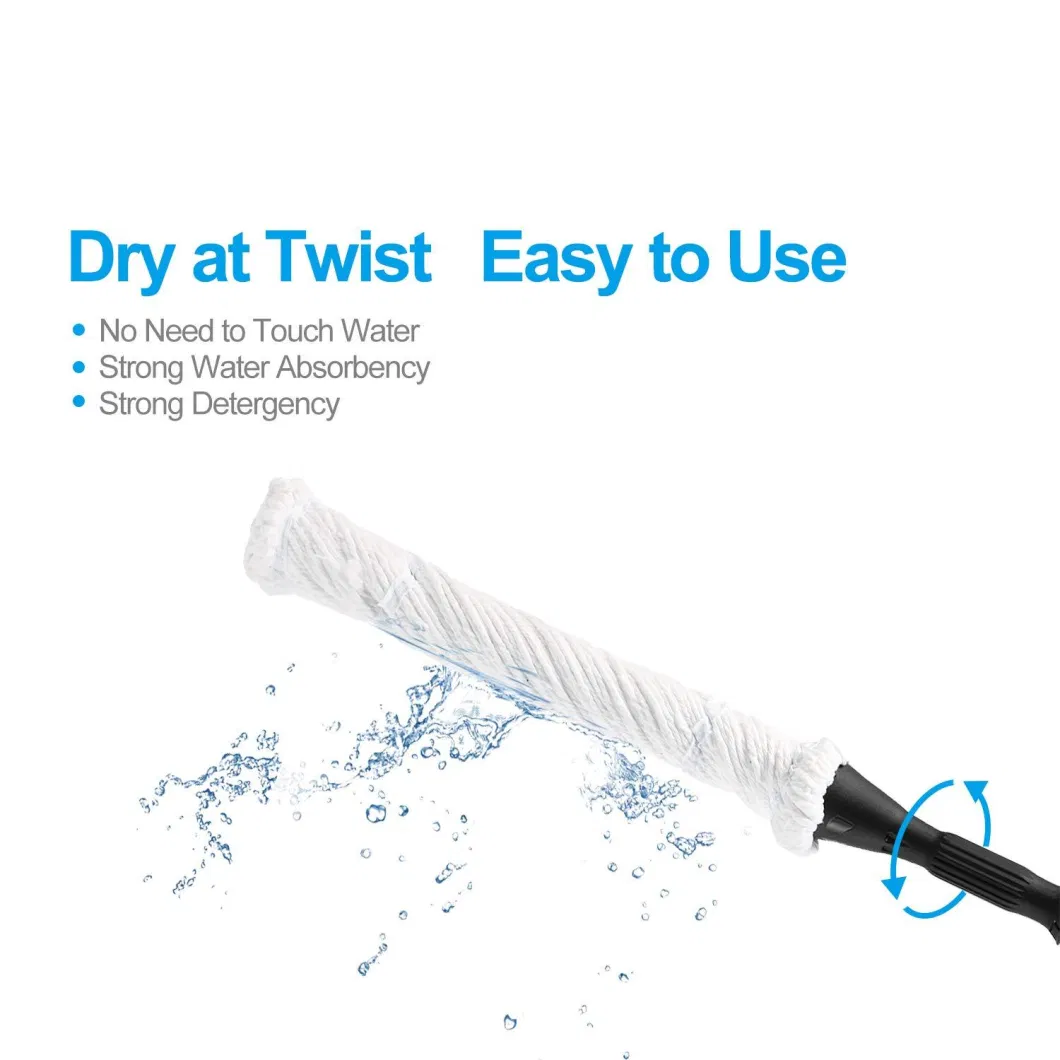 Commercial Household Hardwood Floor Cleaning Wet Reusable Heads Easy Wringing Twist Mop