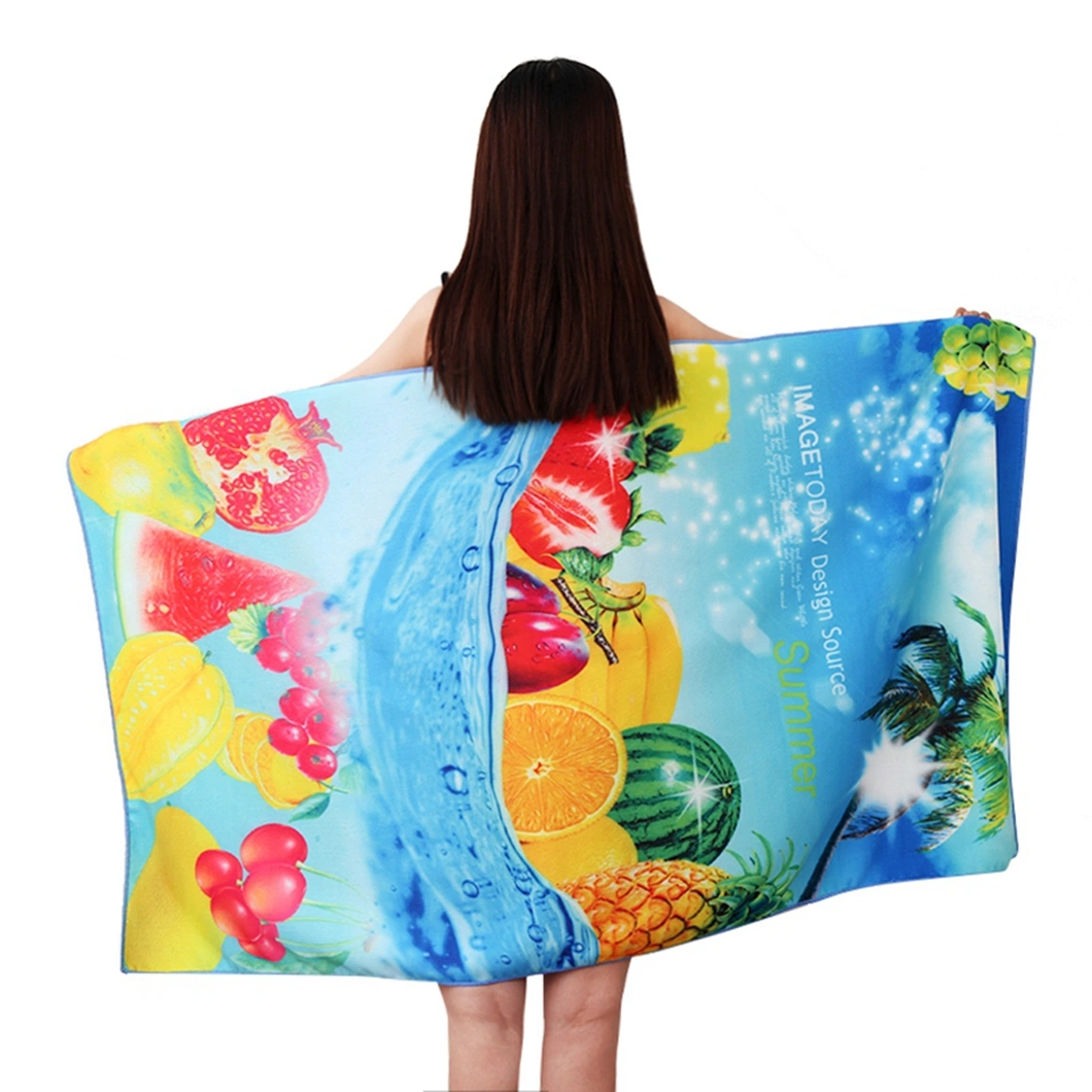 Custom Microfiber Beach Towel Wholesale Sand Free Beach Towel Printed by Sublimation Beach Towel Striped Quick Dry Microfibre Beach Towel