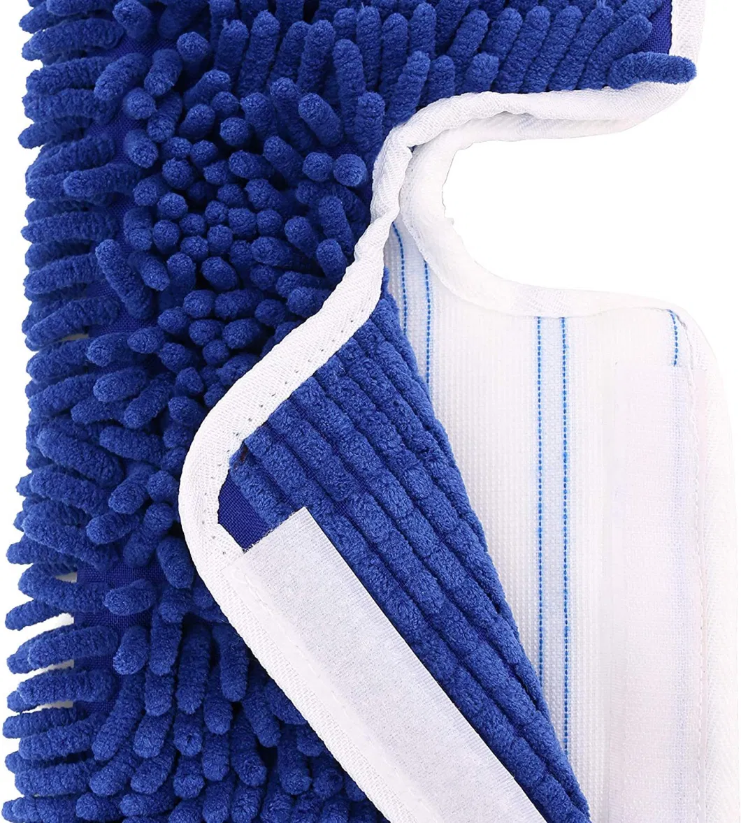 Esun Washable Double Sided All Surface Cleaning Microfiber Floor Dust Chenille Mop Pads for Dry Wet Use