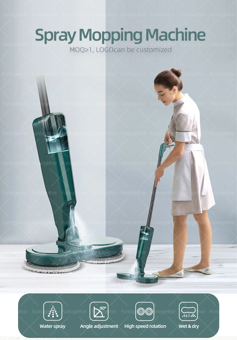Household Rechargeable Cordless 360 Spin Rotate Mopping Cleaner Machine Water Tank Steam Spray Electric Mop