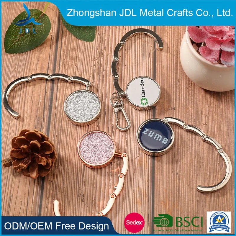 Wholesale Designer Portable Gold Table Metal Sublimation Blank Purse Bag Holder Hook Strap