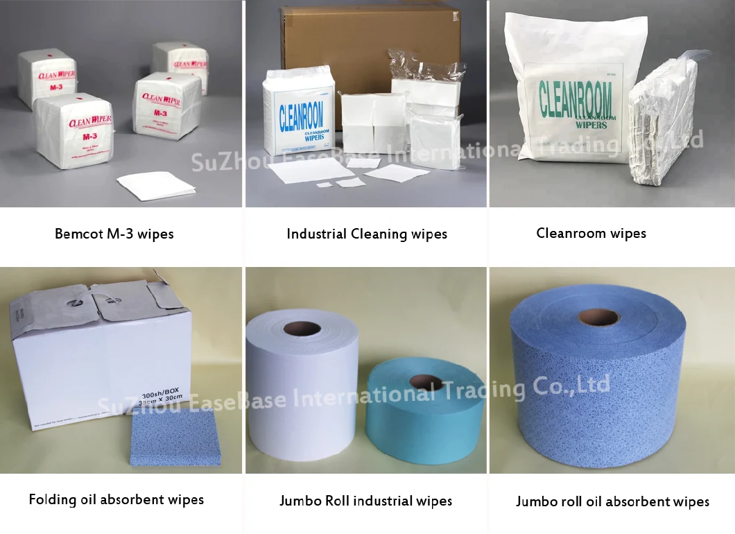 Industrial Disposable Cleanroom Use Lint Free Cleaning Wipes Cloth