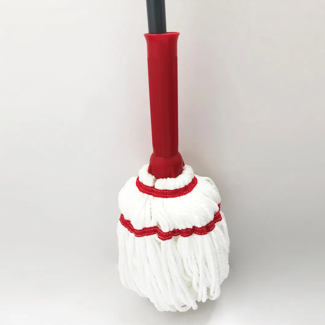 Hand Release Floor Cleaning Easy Rotating Squeeze Mopping Neat Compact Easy Self Wringing Twist Mop with Microfibre Refill and Metal Handle