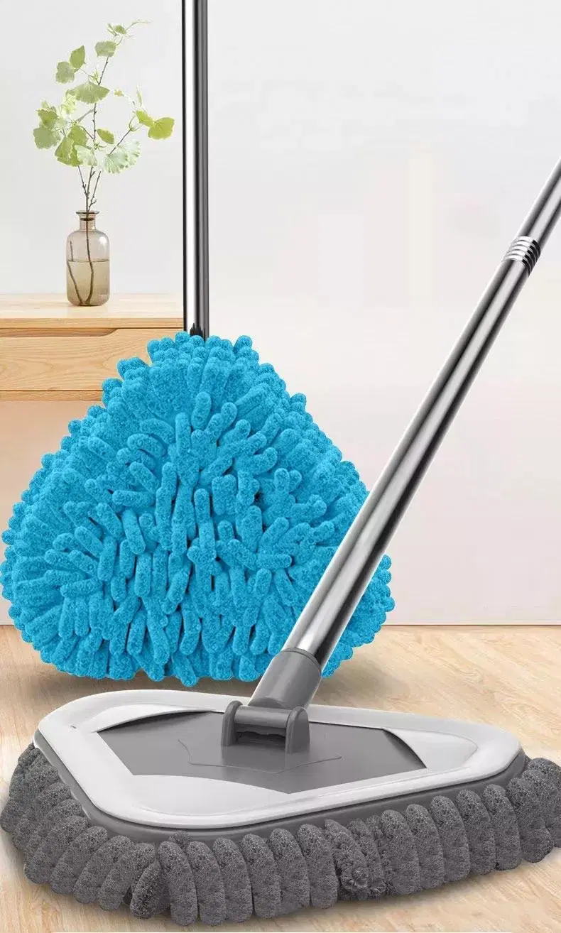 Household Glass Window Floor Dust Mop Retractable Microfibre Mini Triangle Chenille Cleaning Mop