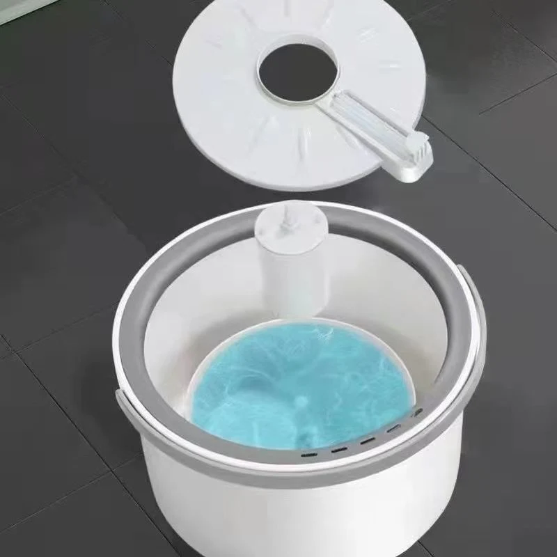 Dirty Water Separated Round Mop and Bucket Free Hand Washing 360 Degree Rotating Magic Clean Water Spin Mop