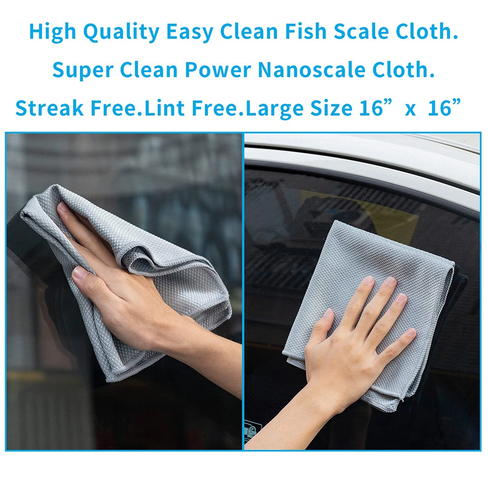 Lint Free Reusable Fish Scale Streak Free Cleaning Cloth Easy Clean Microfiber Window Mirror Glass Car Cleaning Cloth