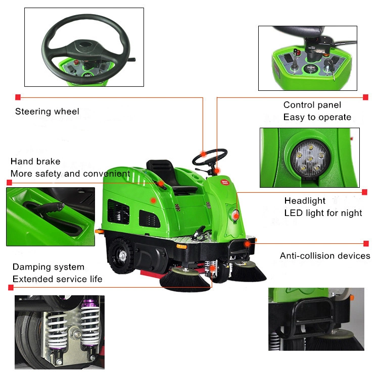 Advanced Riding Floor Scrubber Anti-Collision Wheel Cleaning Machine