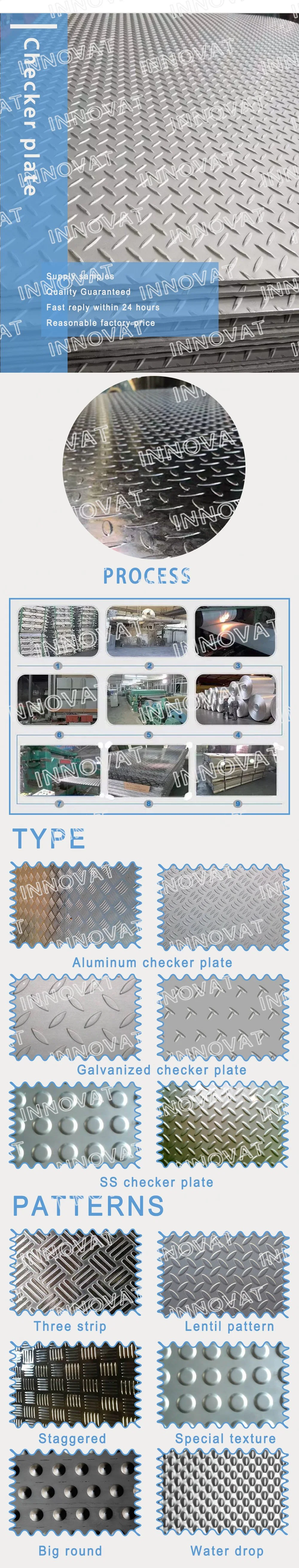Aluminum Checker Plate Sheet Diamond Pattern, Lentil Pattern, 5 Bars Pattern, T Pattern Checker Plate Aluminum Sheet