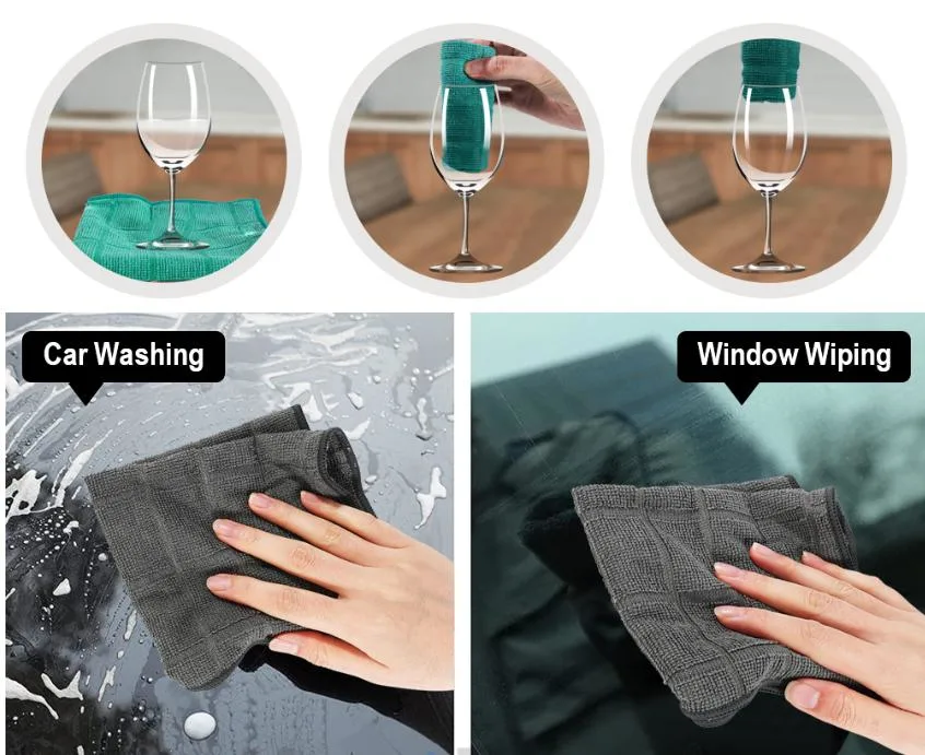 Masthome 4 PCS Microfiber Cleaning Cloth Set Strong Water Absorbent Dish Washing Towel Kitchen Cleaning Rags