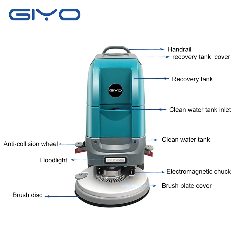 Industrial Battery Powered Cleaning Machine Single Disc Electric Walk Behind Floor Scrubber