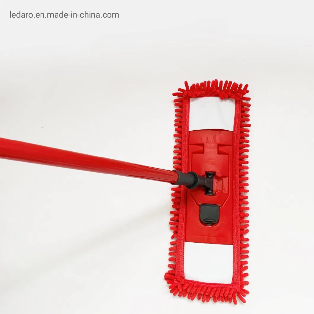 Factory Price Flat Mop for Dry Floor Matel Stainless Steel Telescopic Pole Microfiber Refill Washable Pad