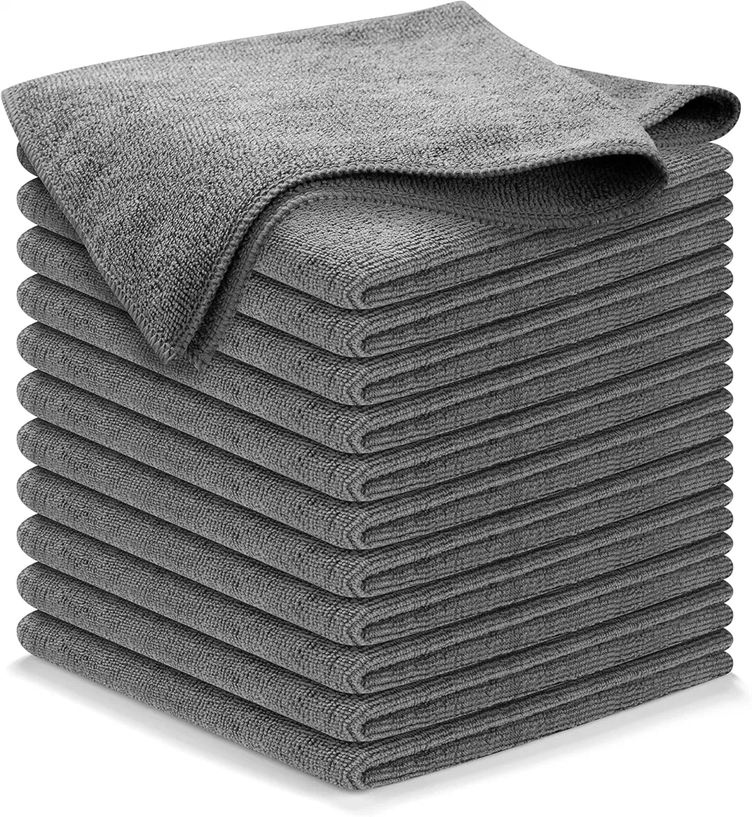 300GSM 40*40cm Grey Microfiber Cleaning Cloth for Kitchen Car Household Made of Microfibre Fabrics