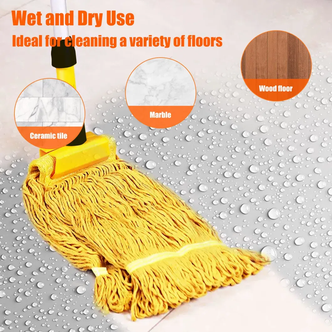 Industrial Commercial Office Floor Cleaning Looped-End String Wet Commercial String Mop