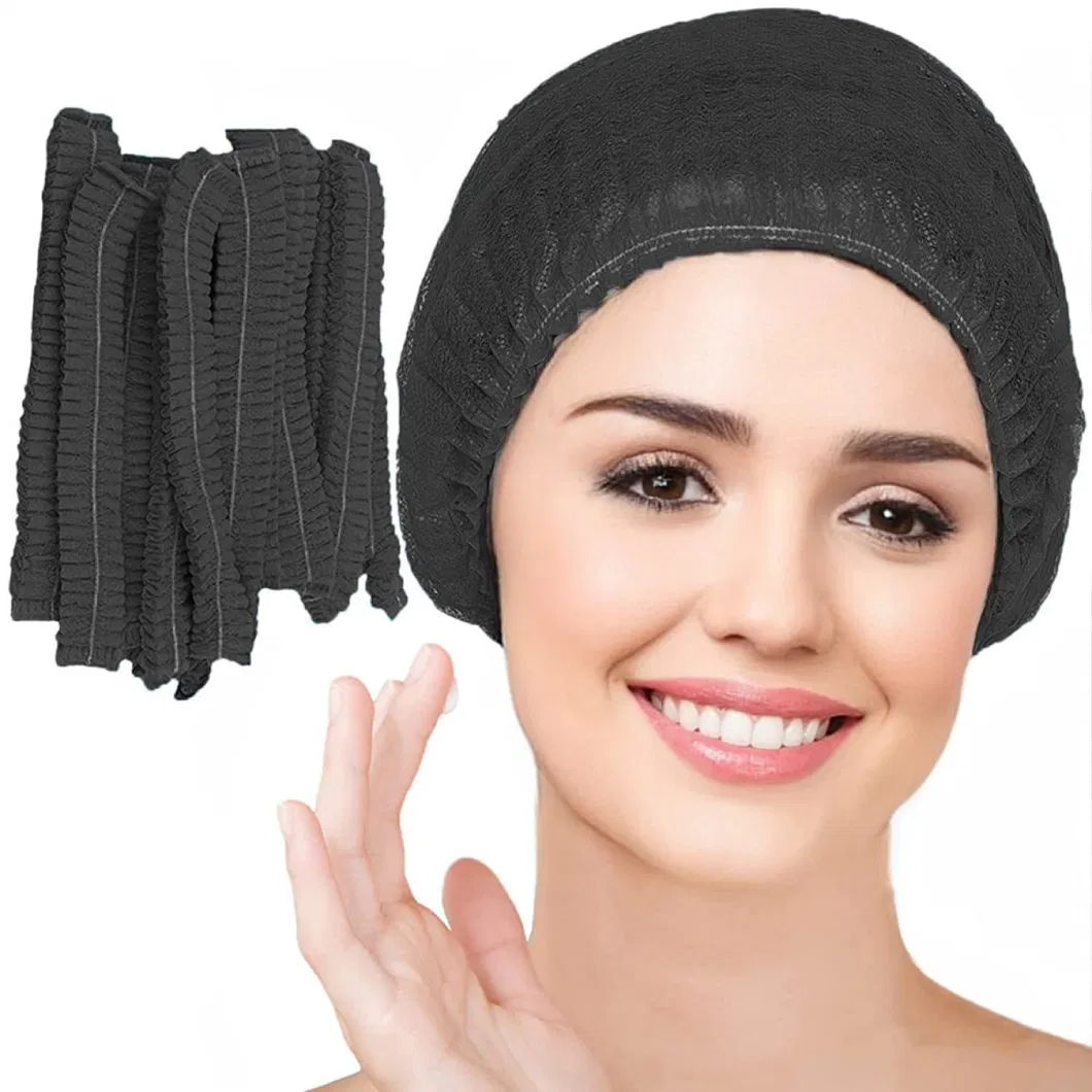 100PCS Disposable Hair Head Covers Net Bouffant Hats Kitchen Industrial