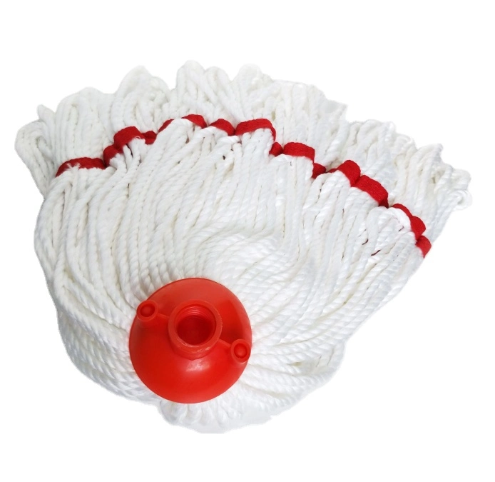 Commercial Round Wet Mop Head Cleaning Cotton Yarn Mop Replacement Head