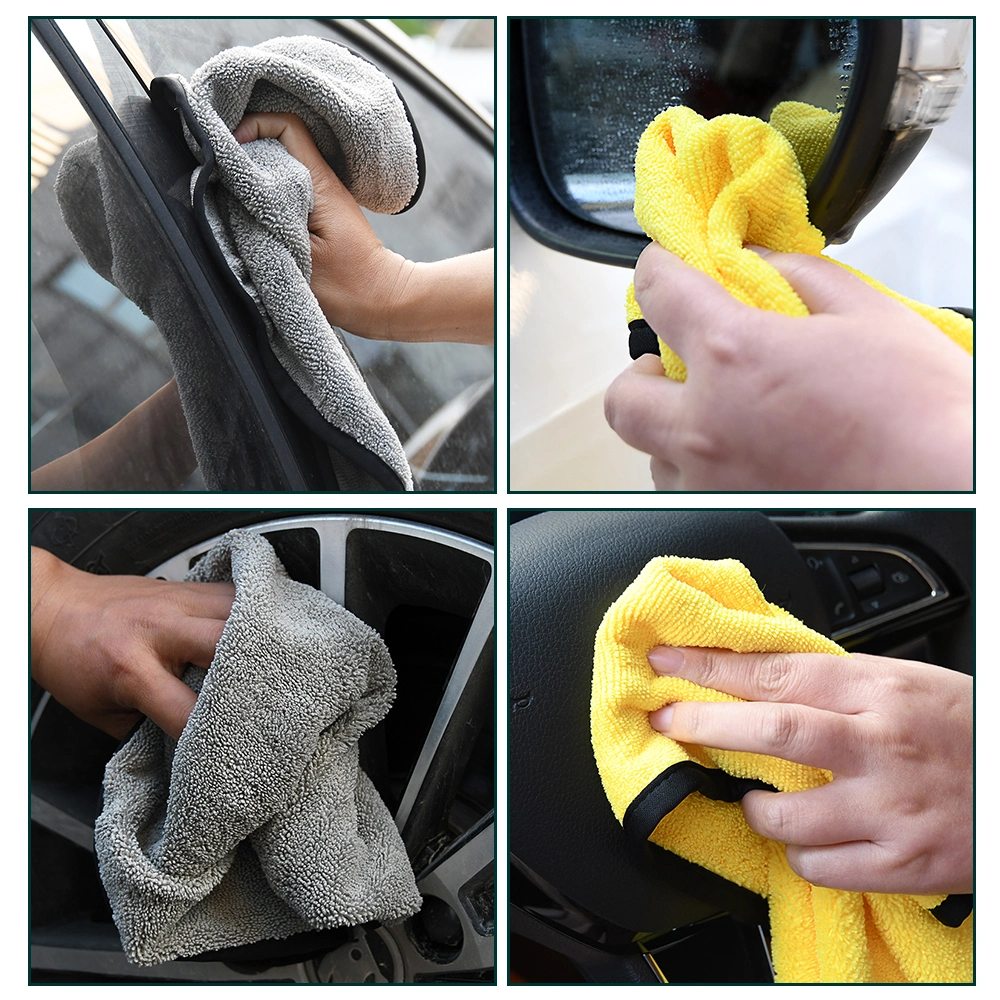 Wholesale 40X40cm 350GSM Microfibre Car Drying Towel Microfiber Cleaning Cloth