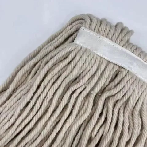 Natural White Friction Spinning Cotton Mop Head Industrial Mop Refill Wet Mop Head