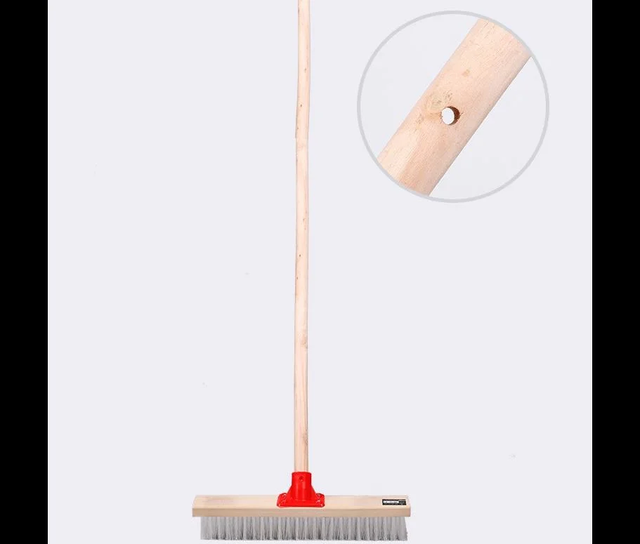 Factory 18 Inches 24 Inches Heavy Duty Industry Outdoor Usage Big Plastic Wood Handle Brush Wide Floor Push Brooms