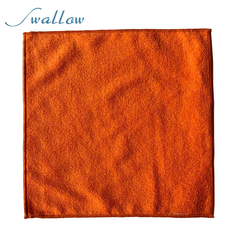 Microfibre Warp-Knitted Towel Orange Color 30*30cm Cleaning Cloths