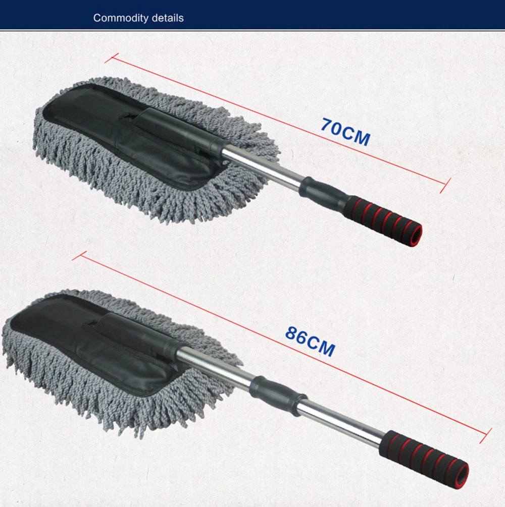 Car Wax Mop Cleaning Car Washing Mop Nanofiber Dust Removal Cotton Brush Removable Car-Mounted Telescopic Brush Esg12895
