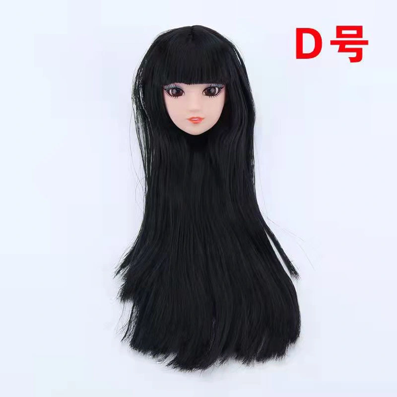 Plastic Toy Doll Accessory Golden Straight Hair Head for 1/6 Doll