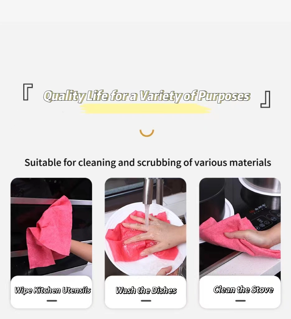 Super Water and Oil Absorption Viscose&Polyester Needle Punched Nonwovens Multi Purpose Magic Clean Kitchen Wipe Cloth