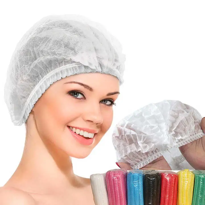 100PCS Disposable Hair Head Covers Net Bouffant Hats Kitchen Industrial