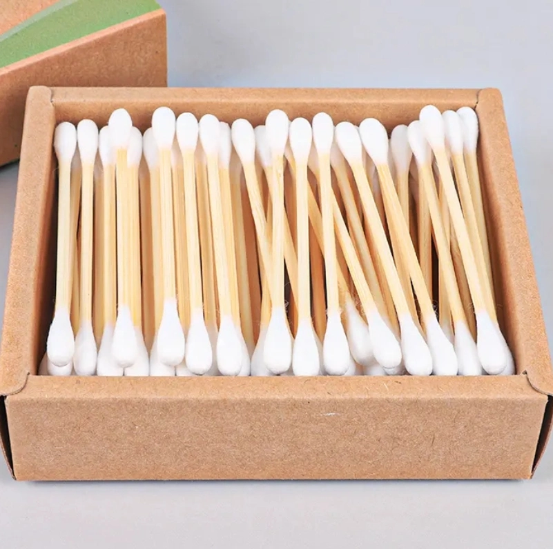 100PCS Disposable Ear Cleaner Makeup Qtips Bamboo Stick Cotton Buds Cotton Swabs