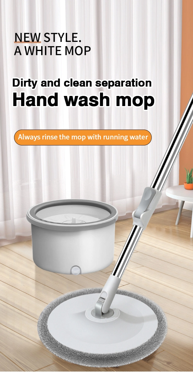 Dirty Water Separate Round Mop Free Hand Washing with Spin Single Magic Round Mop