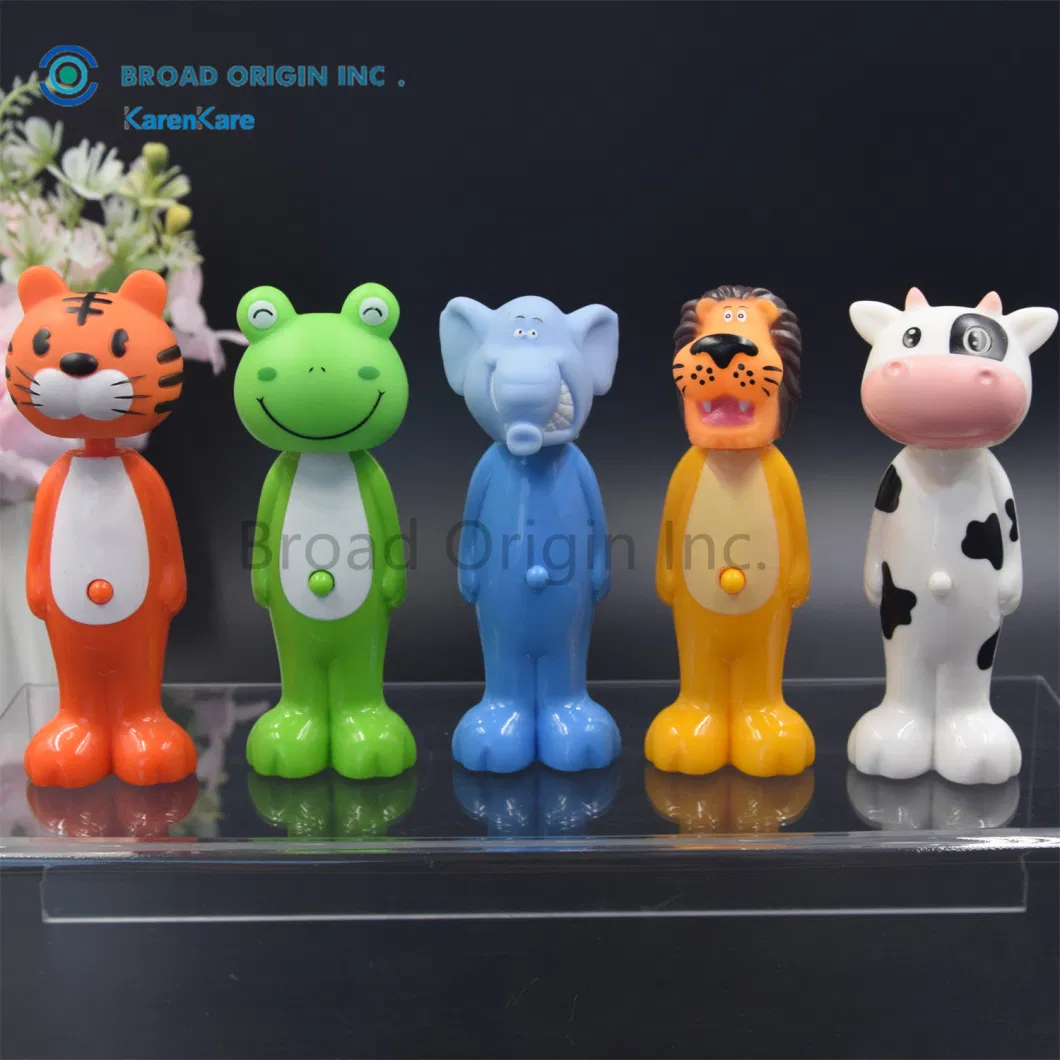 BPA Free Unique Tiger Character Head Funny Kids Toothbrush Animal Shape