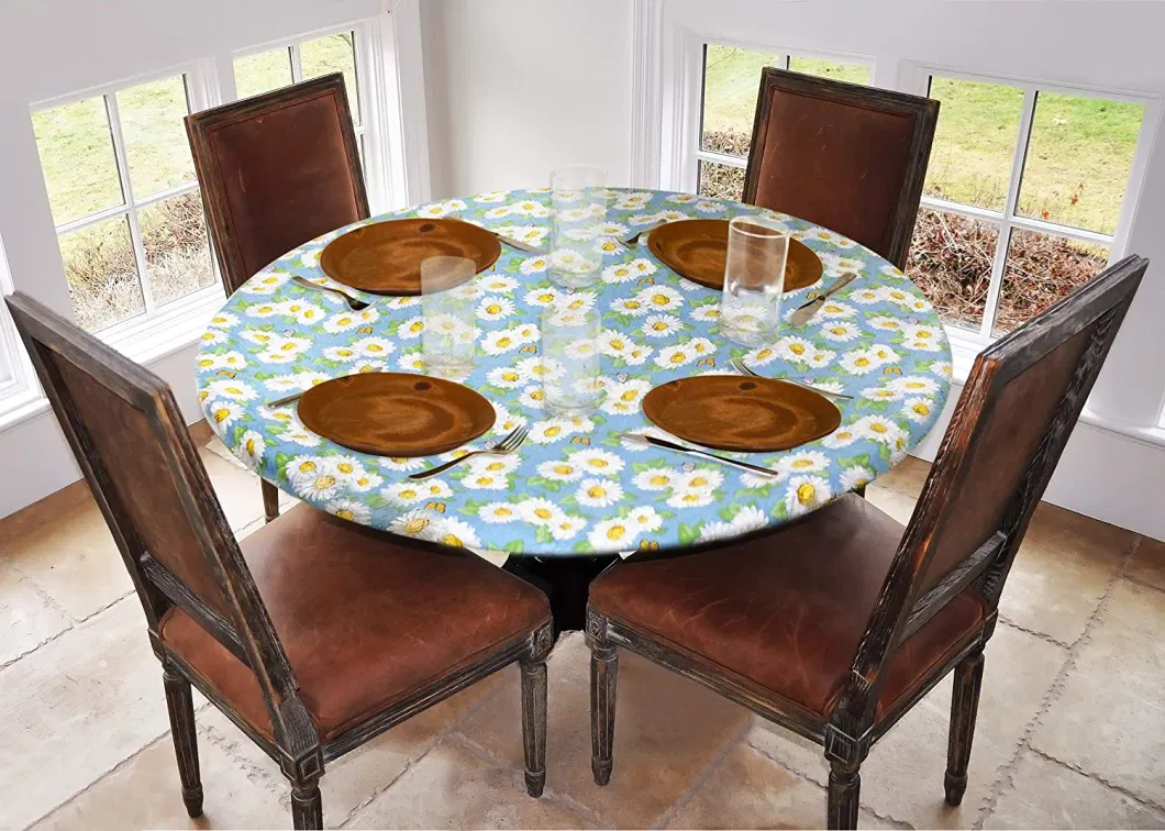 Customized Plastic Tablecloth for Dining Home Hotel Restaurant Easy Clean Plastic Table Protective Cover
