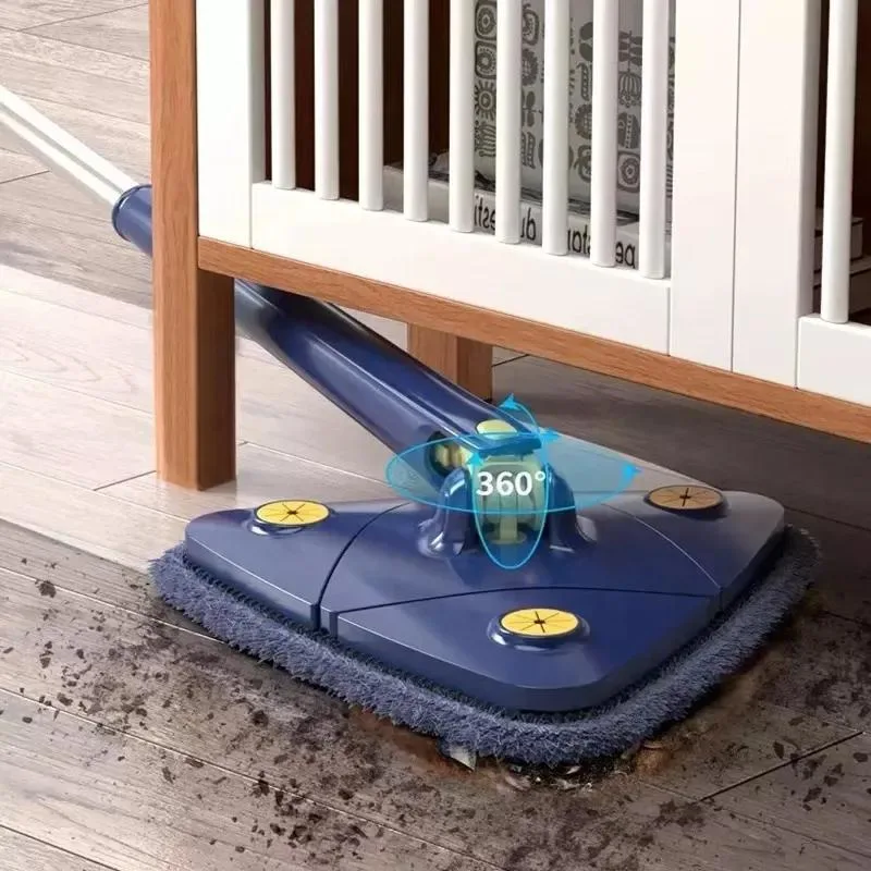 360 Degree Rotatable Adjustable Cleaning Mop Extendable Triangle Handle Reusable Spin Mop
