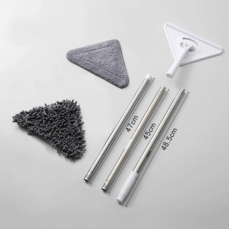 Telescopic Handle Triangle Window Cleaning Wiper Micro Fabric Cloth Glass Squeegees Long Handle Rubber Scrape Car Wash