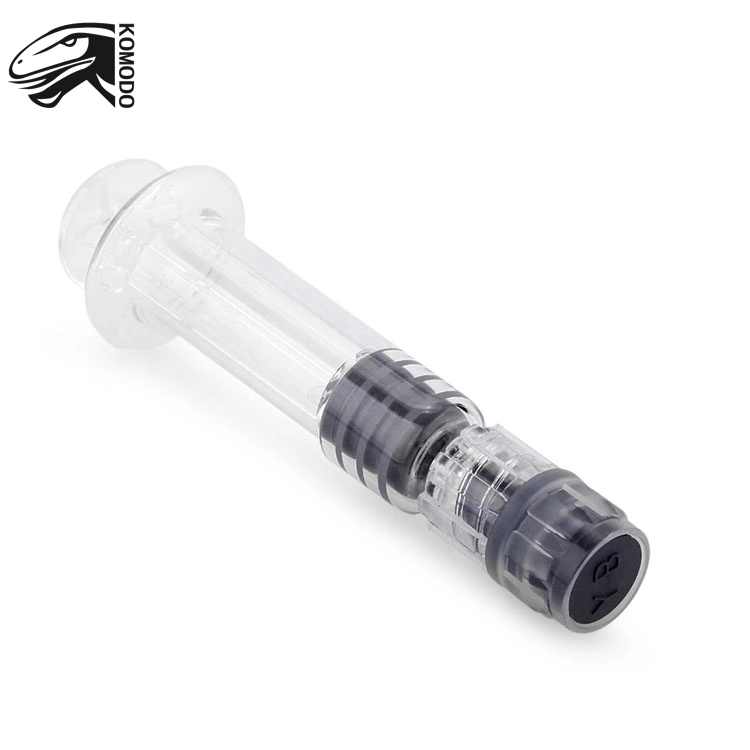 Disposable 1.0ml Luer Lock Luer Head Glass Syringe for Oil with Metal Plastic Plunger
