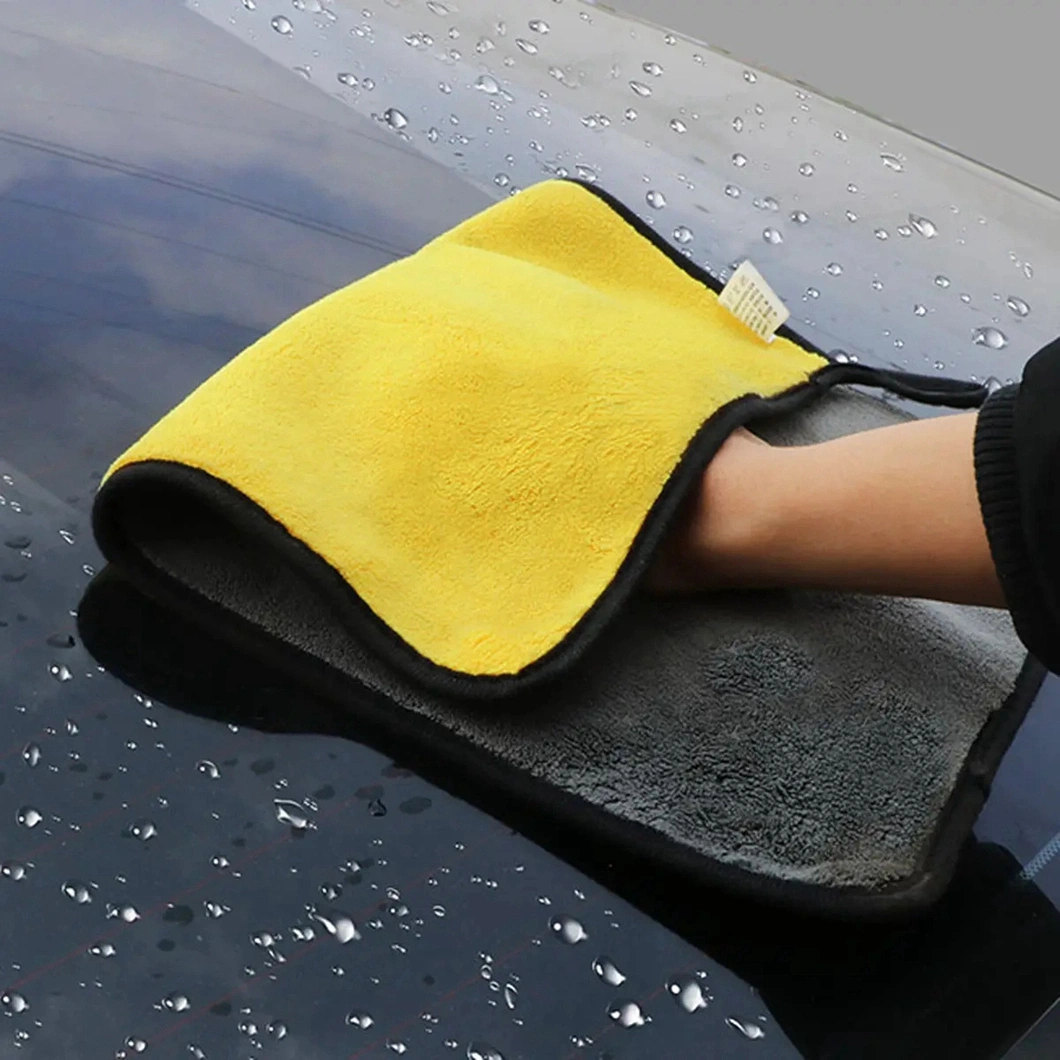 Wholesale Microfiber Cleaning Cloth Customized 500-1000GSM Thick Plush Microfibre Car Wash Cloth Coral Fleece Car Cleaning Cloth