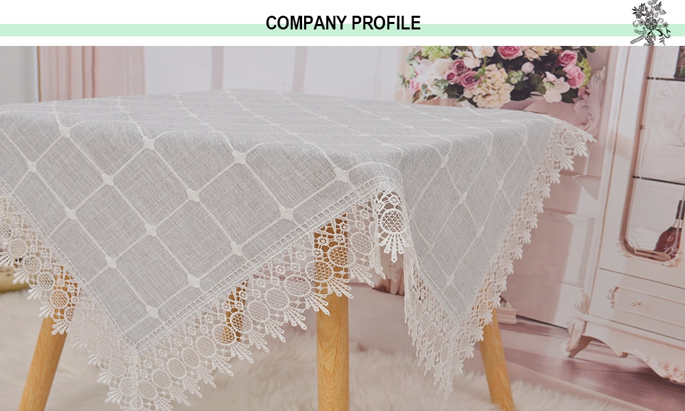 Cheap Easy to Clean Retangle Lace Vinyl PVC Luxury Tablecloth