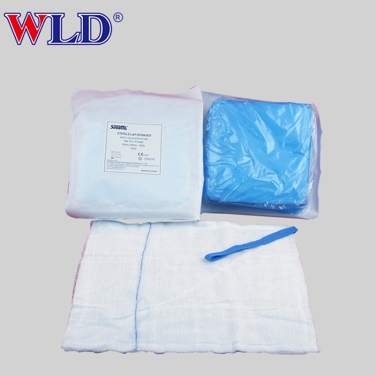 Soft Sterile Pure Cotton Laparotomy Non Woven Medical Gauze Sterile Lap Sponge