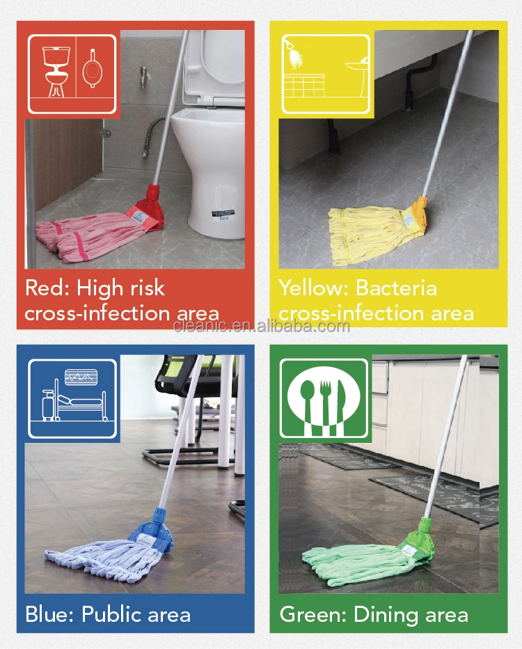 Colorful Floor Mop with Reusable Microfiber