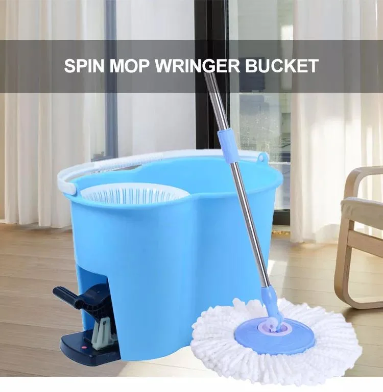 360 Degree Rotating Blue 550 Ml Magic Mop with 2 Microfibre Mop Heads Online - Swallow Mops &amp; Brooms