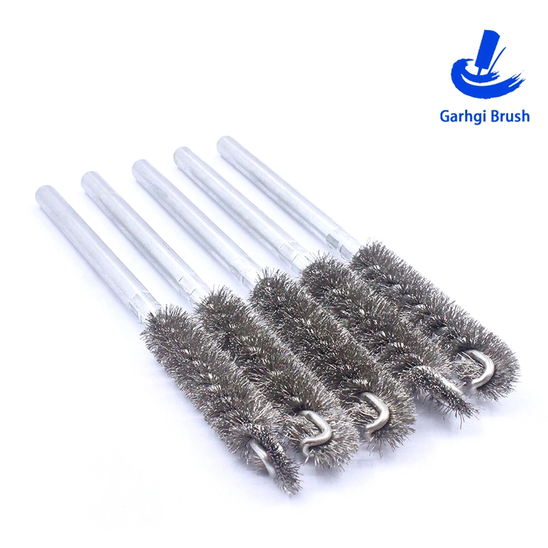 Stainless Steel Wire Pipe Brush, Special Head, Surface Finishing, Polishing, Deburring