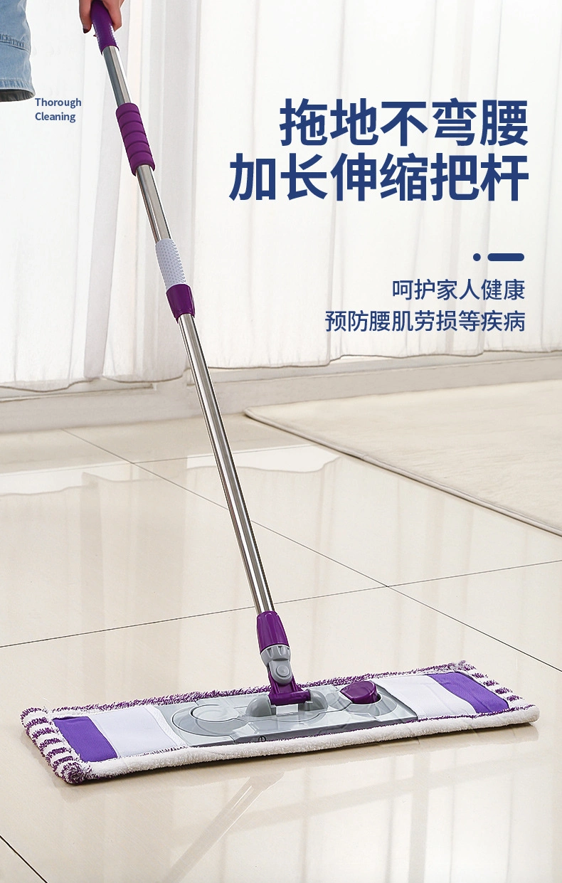 Flat Floor Bucket and Mop for Floor Cleaning with 1/2/3 Microfiber Pads Wet and Dry Use Household Cleaning Tools Flat Mop