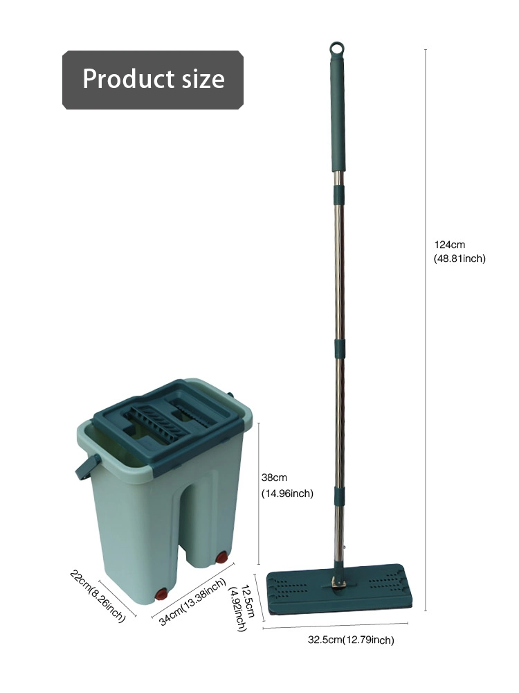 Dirty Water Separation Flat Mop 360 Microfiber Mop Head with Bucket Set